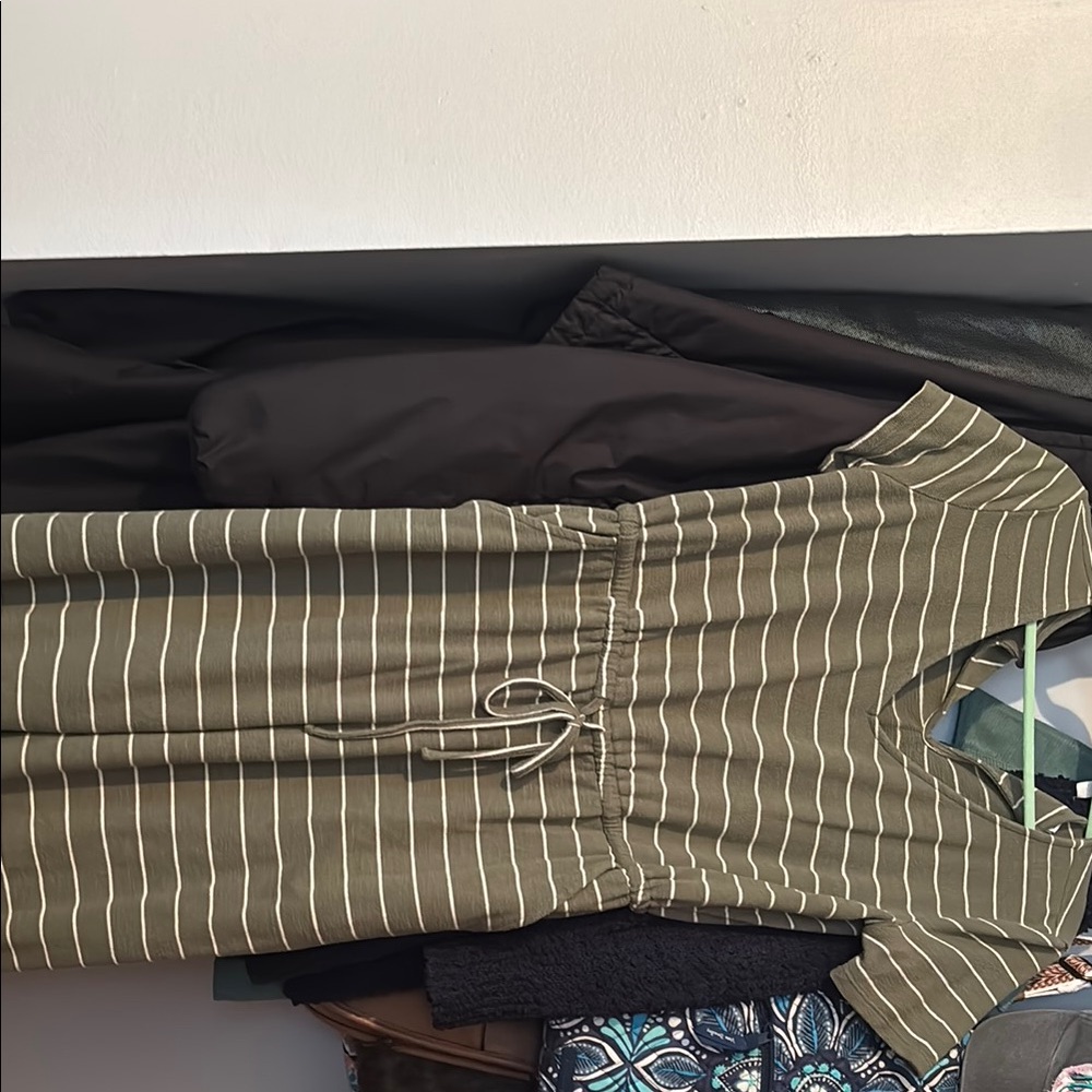 Olive Striped Men's Shirt